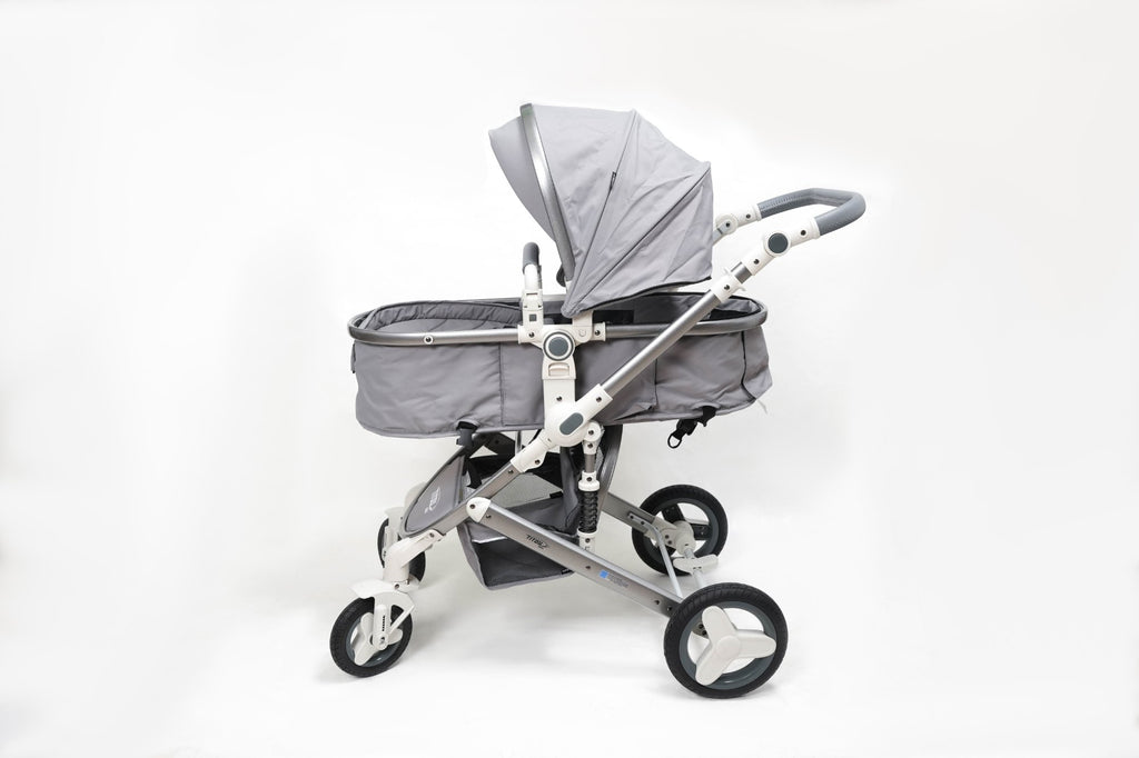 Poussette Titou Kids 2 en 1 — Nacelle réversible, châssis aluminium - Gris