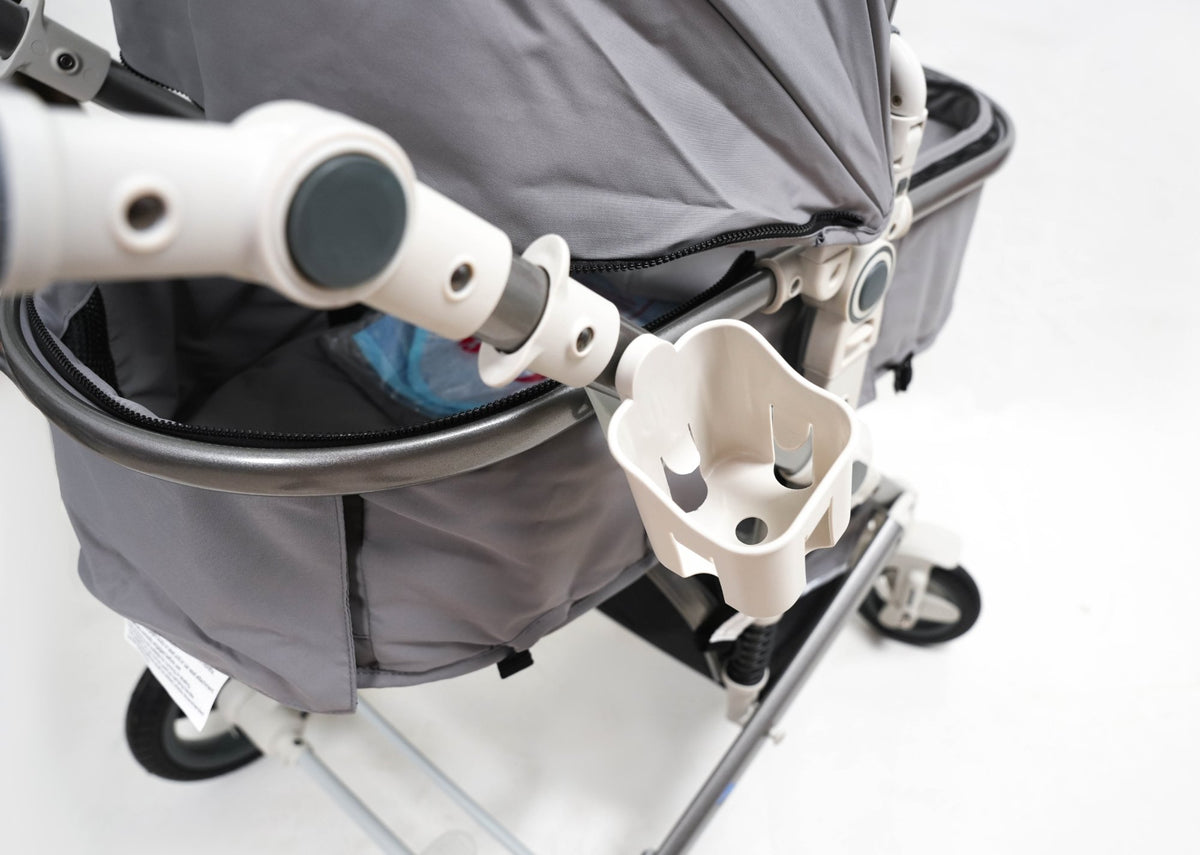 Poussette Titou Kids 2 en 1 — Nacelle réversible, châssis aluminium - Gris