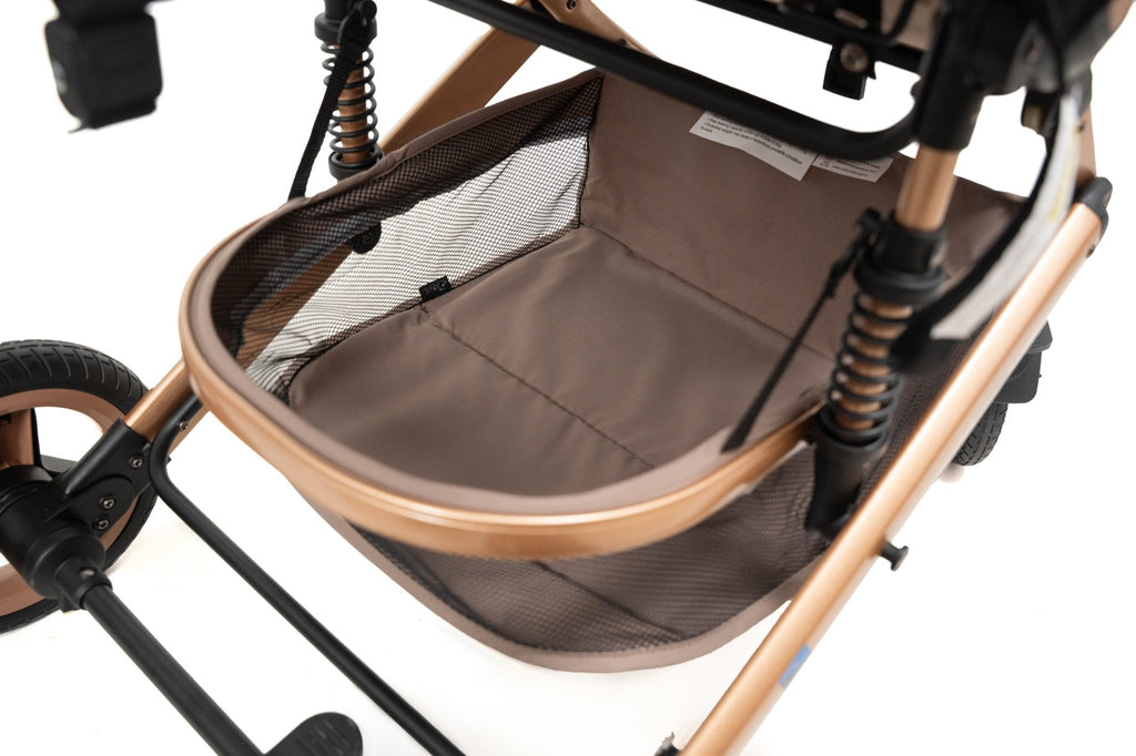 Poussette Titou Kids 2 en 1 — Nacelle réversible, châssis aluminium - Marron