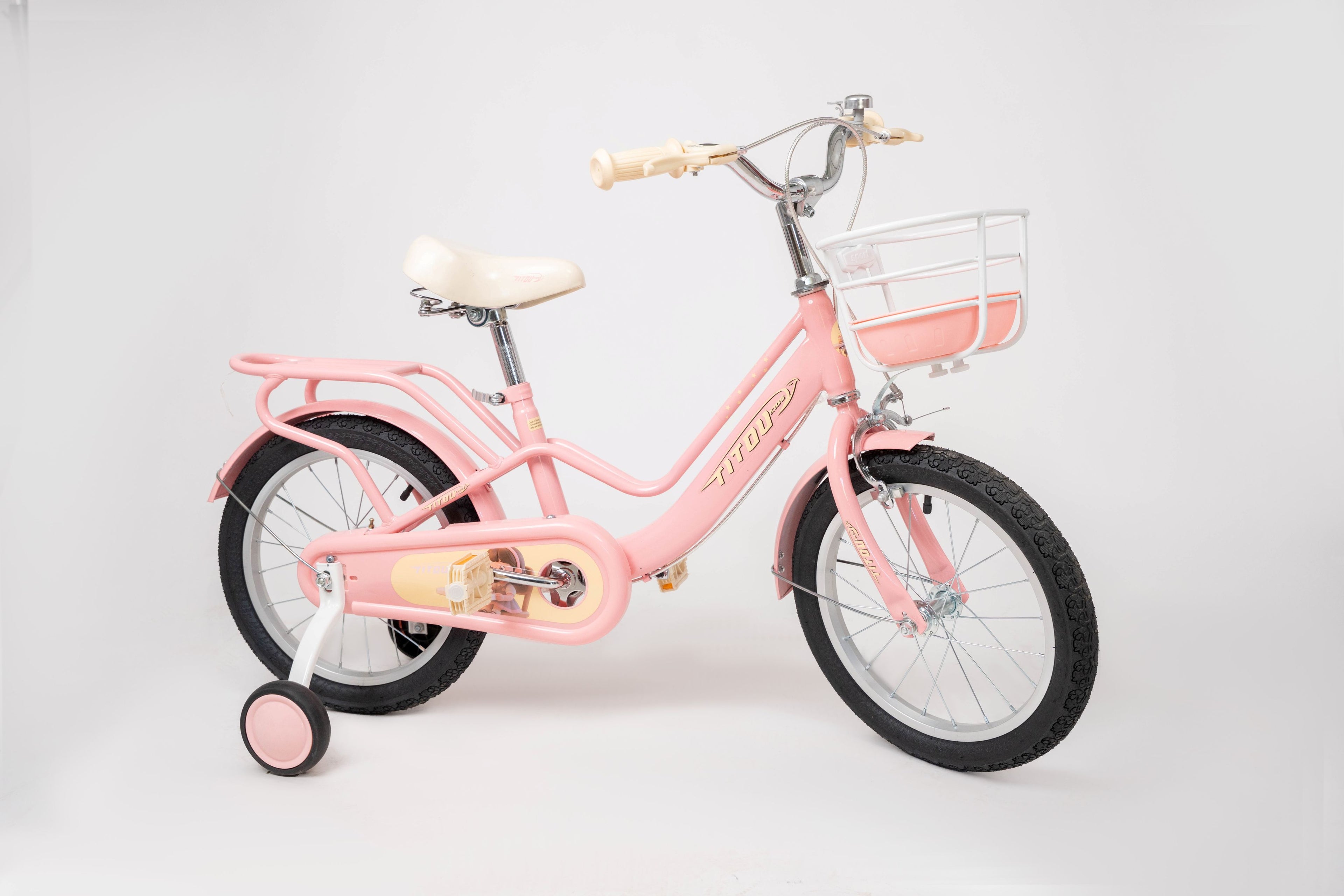 Vélo Titou Kids 16" Sweet – Vélo Fille avec Panier et Stabilisateurs