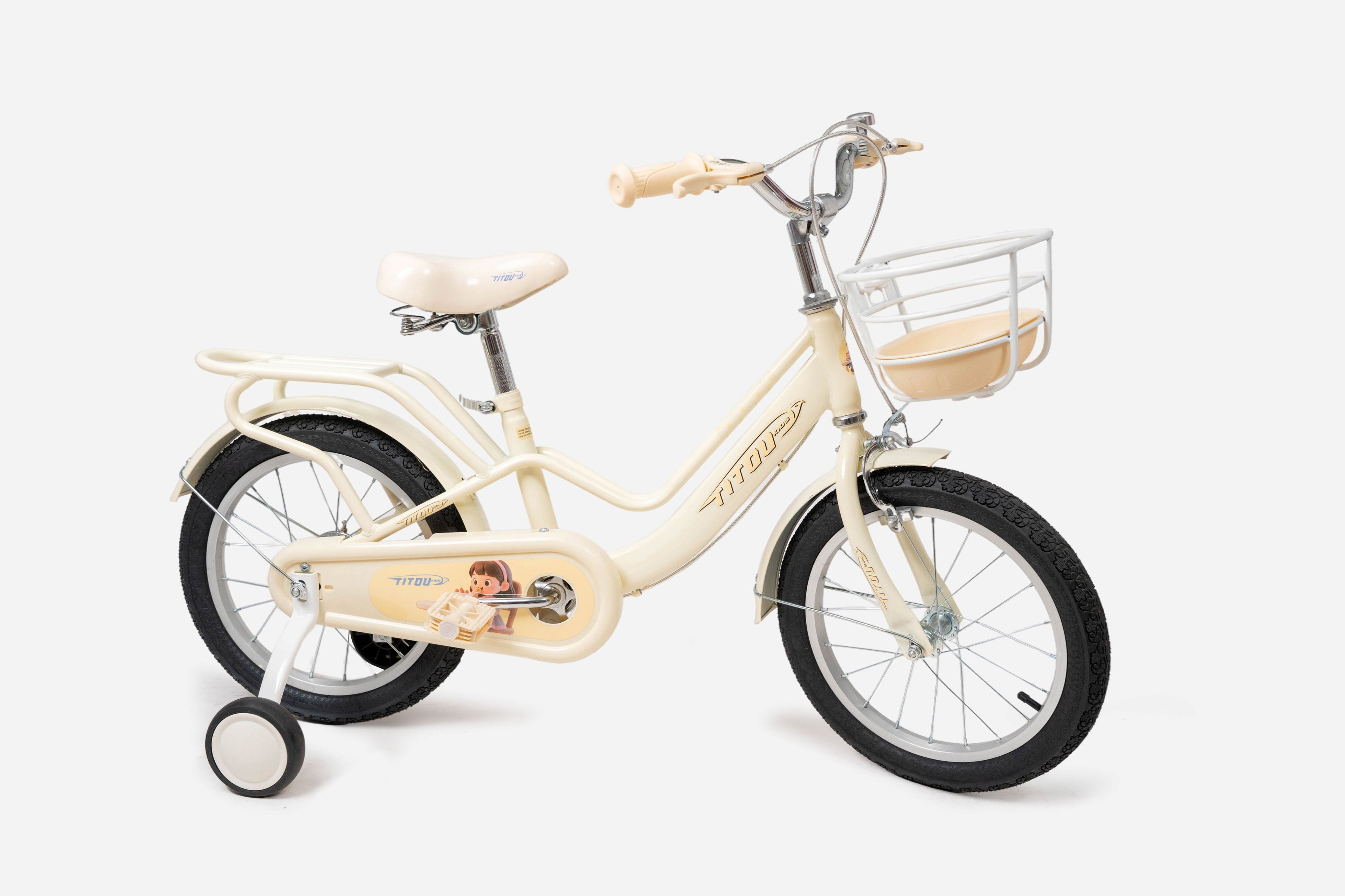 Vélo Titou Kids 16" Sweet – Vélo Fille avec Panier et Stabilisateurs