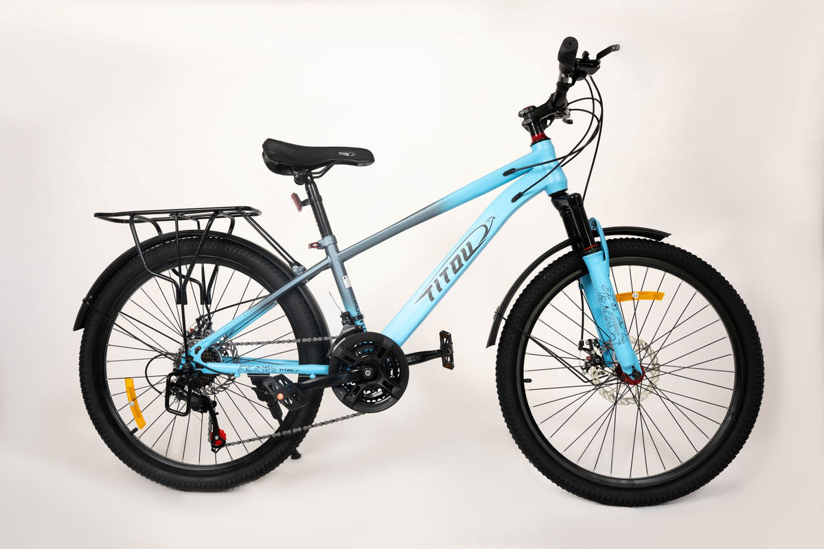 Vélo Titou 24" MTB – VTT à Vitesses avec Freins à Disque et Porte-bagages | FSYJ24