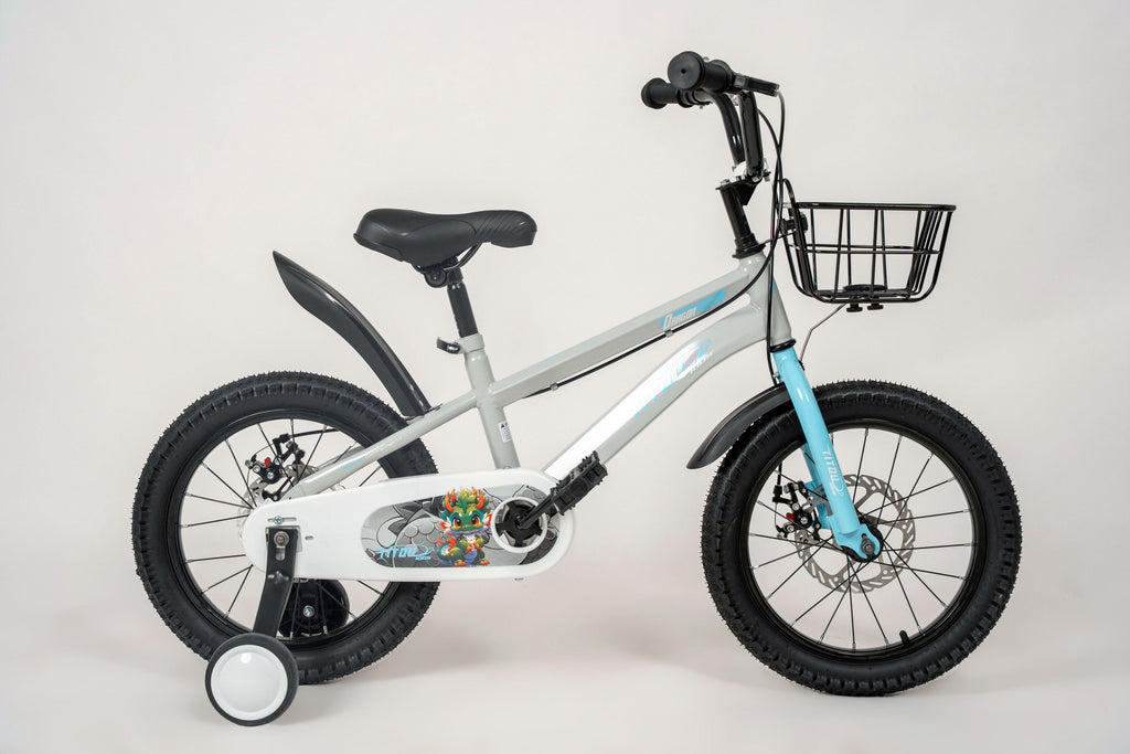 Vélo Titou Kids 16" Dragon – Vélo Enfant avec Freins à Disque, Panier et Stabilisateurs