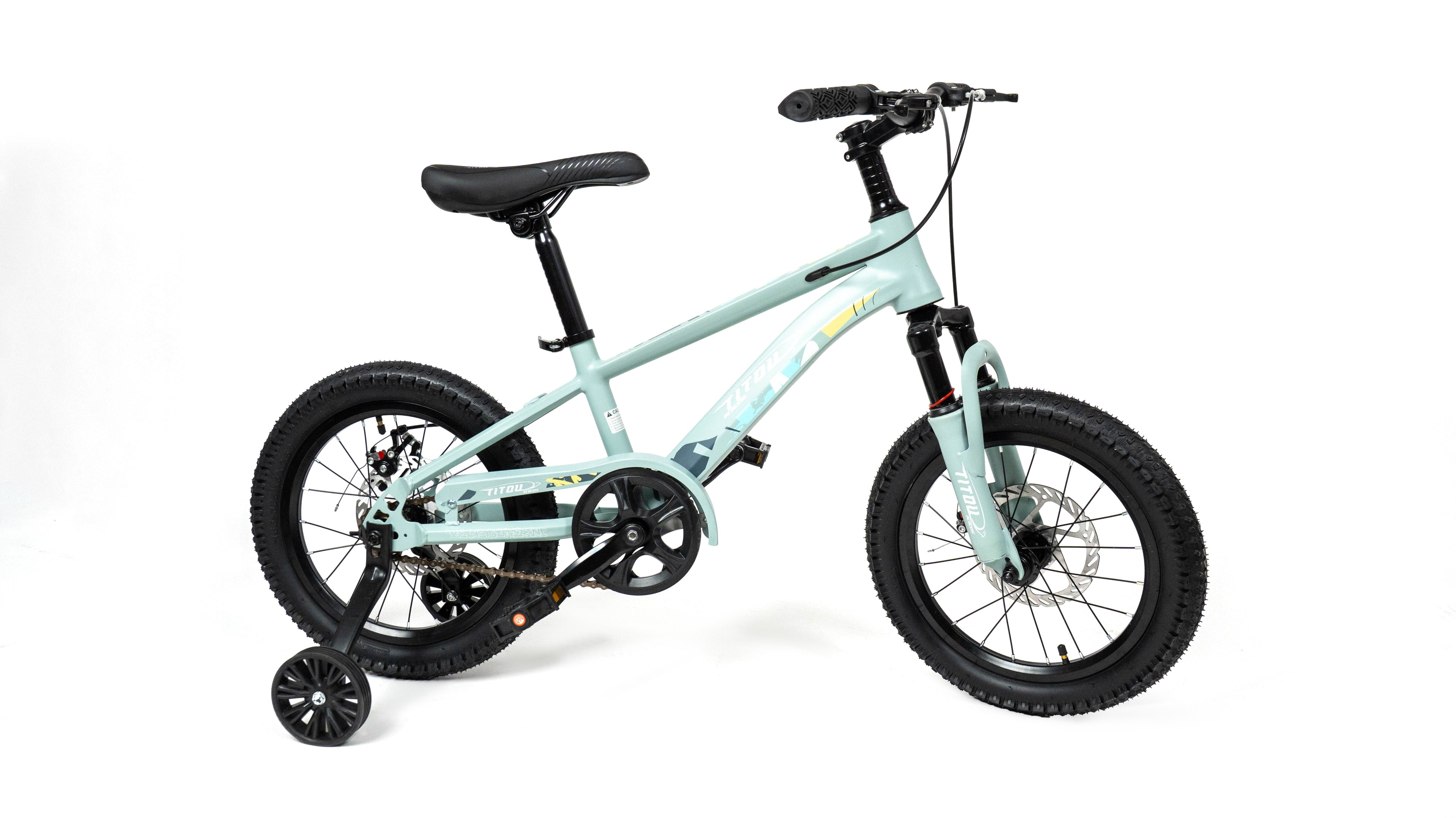 Vélo Titou Kids 16" – VTT Enfant avec Stabilisateurs, Fourche Suspendue et Freins à Disque (Copy)