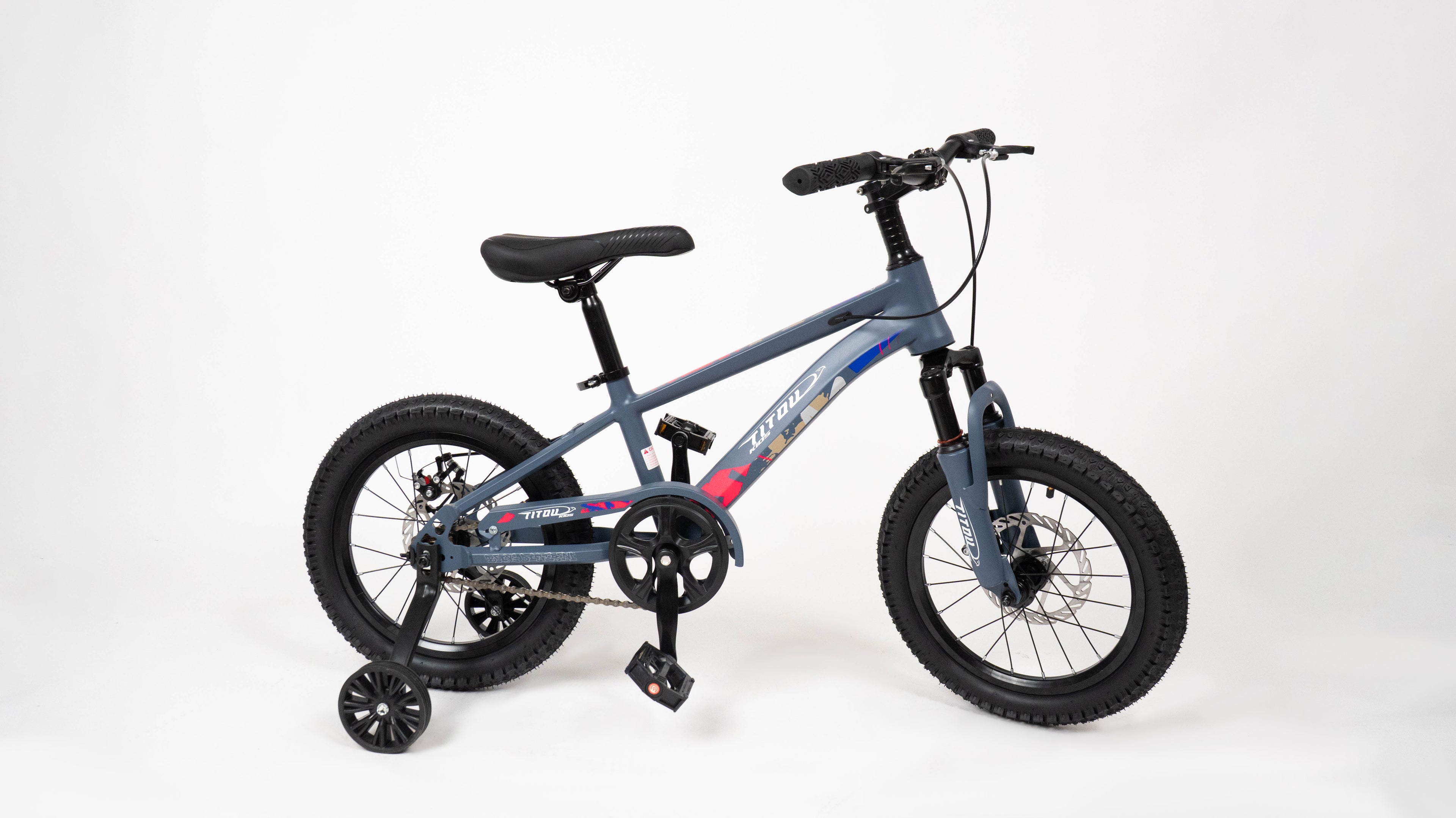 Vélo Titou Kids 16" – VTT Enfant avec Stabilisateurs, Fourche Suspendue et Freins à Disque (Copy)