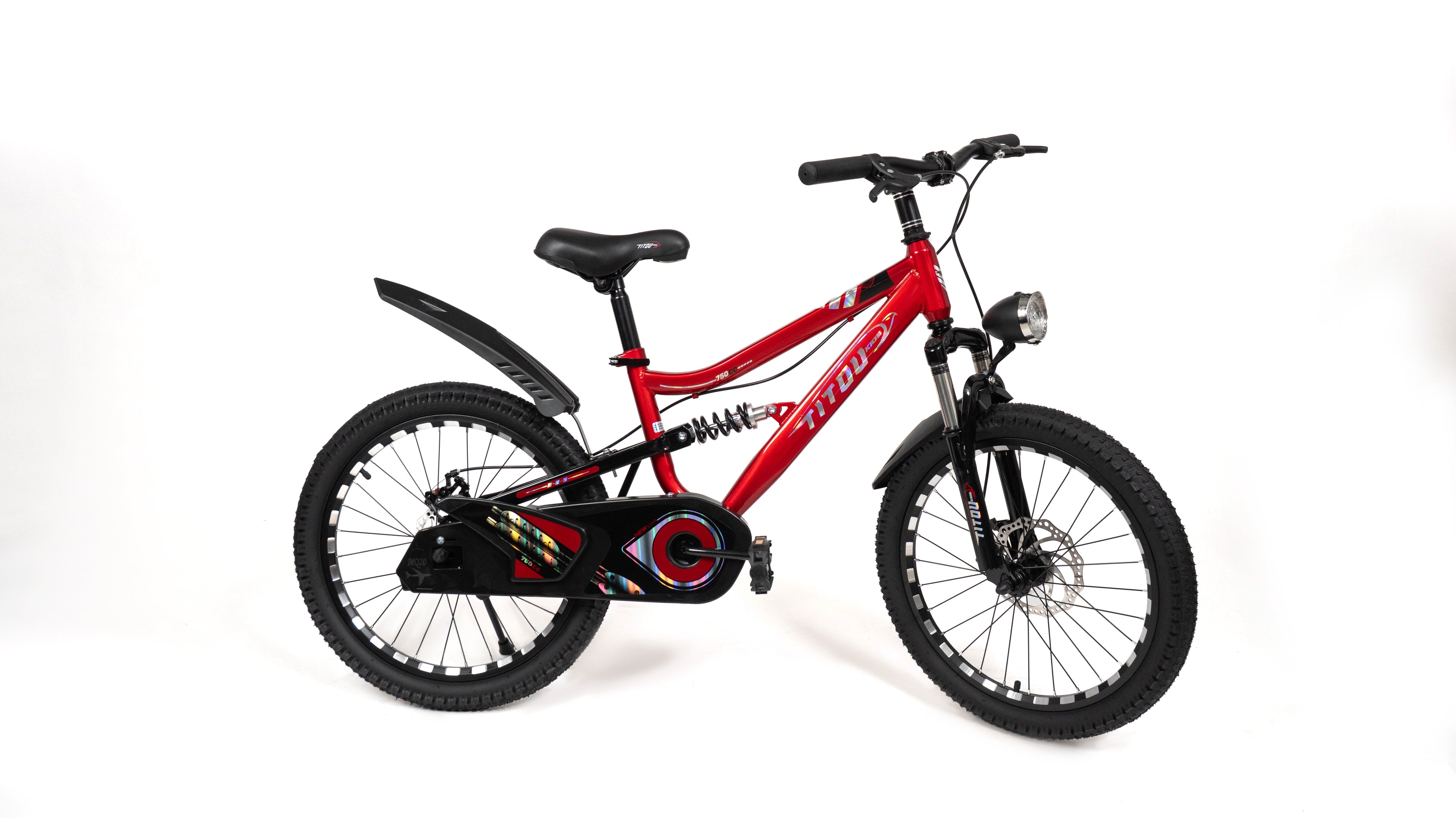 Vélo Titou Kids 20" Moto – Vélo Enfant Look Moto avec Phare et Double Suspension