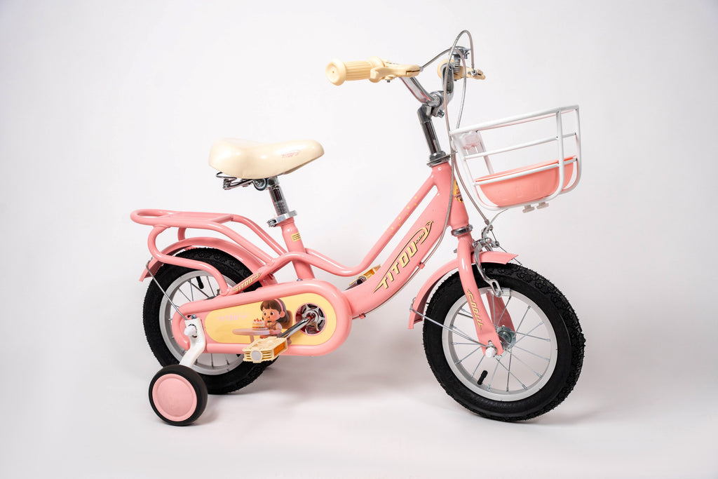 Vélo Titou Kids 12" Sweet – Vélo Fille avec Panier et Stabilisateurs