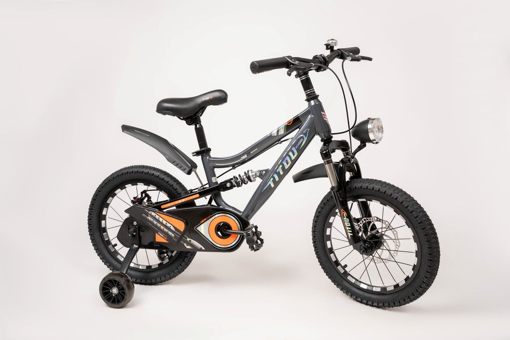 Vélo Titou Kids 16" Moto – Vélo Enfant Look Moto avec Phare et Suspension
